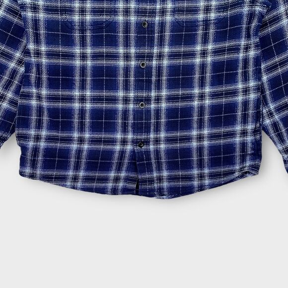 Woolrich Shirt Jacket Mens Medium Flannel Blue Plaid Heavy Shacket Outdoors - Picture 6 of 14